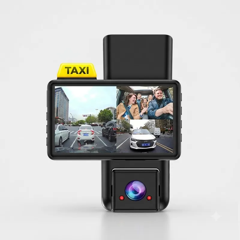 Camera hành trình XETABON 4TAXI Pro 3 mắt, Ghi hình 2K, Có kết nối điện thoại, cam lùi Full HD bảo hành 12 tháng
