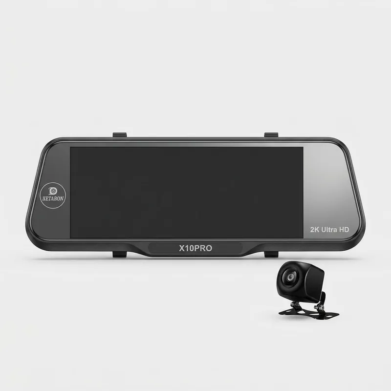 Camera hành trình ô tô gương X10PRO GPS ghi hình 2k có cảnh báo tốc độ, giao thông, công nghệ AI, kết nối đt BH 12 tháng