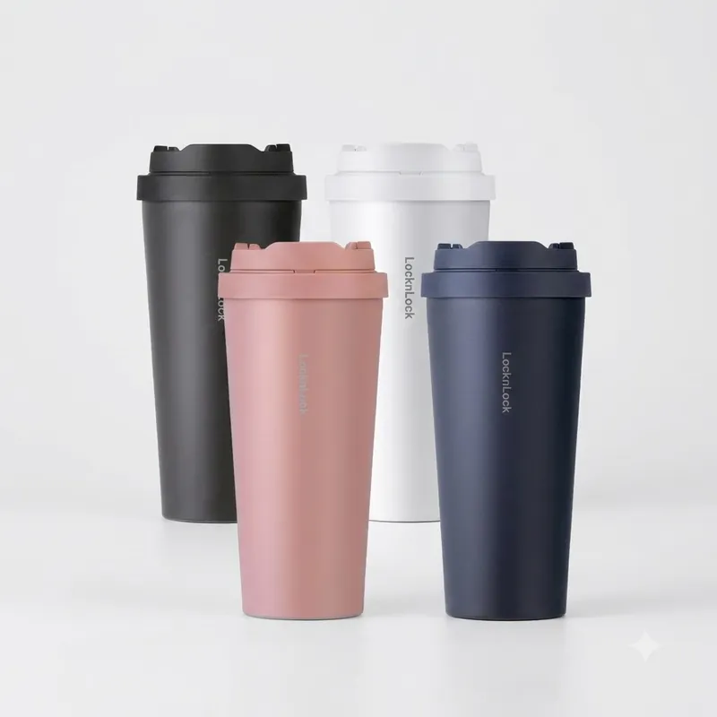 Bình giữ nhiệt Lock&Lock Energetic one-touch thép không gỉ 316L 550ml và 400ml - LHC3249 (4 màu)