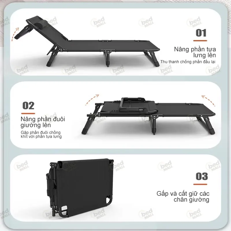 BM Giường gấp gọn nghỉ trưa Gọn nhẹ Cho Dân Văn Phòng Công Nhân Sinh Viên và Người Nhà Bệnh Nhân