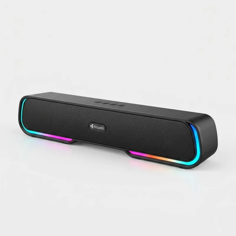 Loa Thanh Gaming Máy Tính Soundbar Bluetooth Để Bàn Kisonli 913 Led Rgb Loa Vi Tính Bass Lớn Âm Thanh Hay