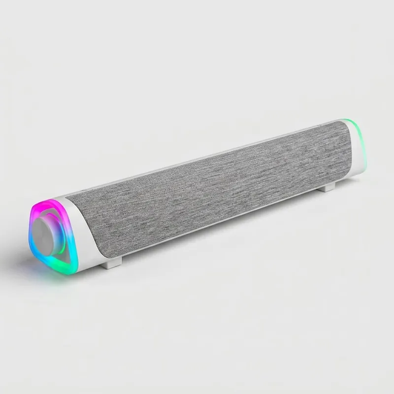 Loa Thanh Soundbar Bluetooth Đèn Led RGB Lenovo DS101 Màu Trắng - Loa Máy Tính Để Bàn Laptop Có Dây Bass Cực Mạnh