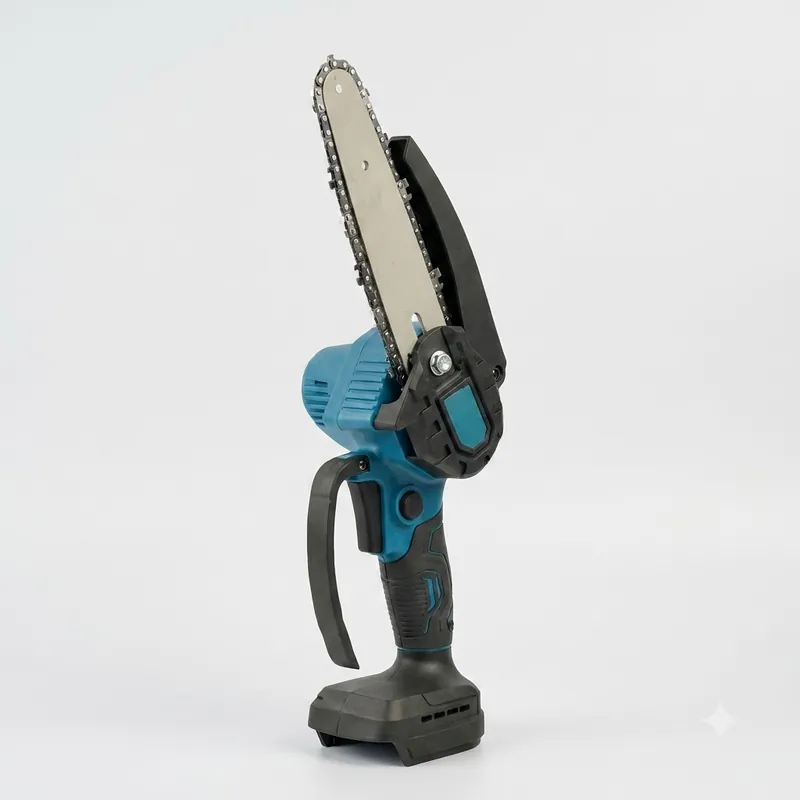 Bộ Máy Cưa Xích Mini Cầm Tay Cưa Gỗ, Máy Cưa Mini Pin 199V, Lam Xích Dài 18cm Lõi Đồng Bền Bỉ Không Chổi Than