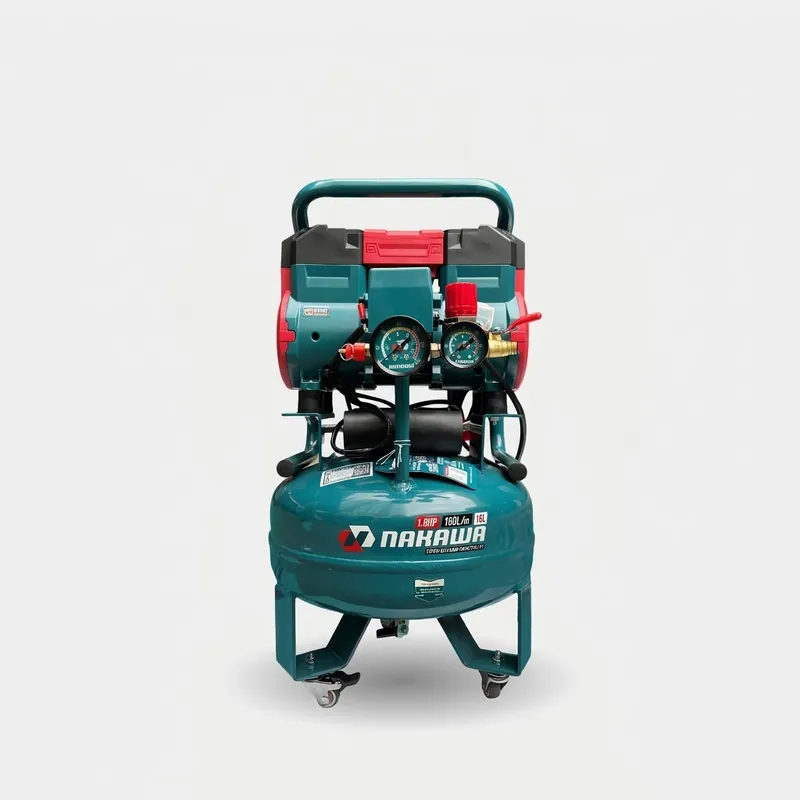 Máy Nén Khí Không Dầu Giảm Âm Nakawa 16 lít NK-18H16T/ Lưu Lượng 150L/P/ 1.8HP/100% Dây Đồng