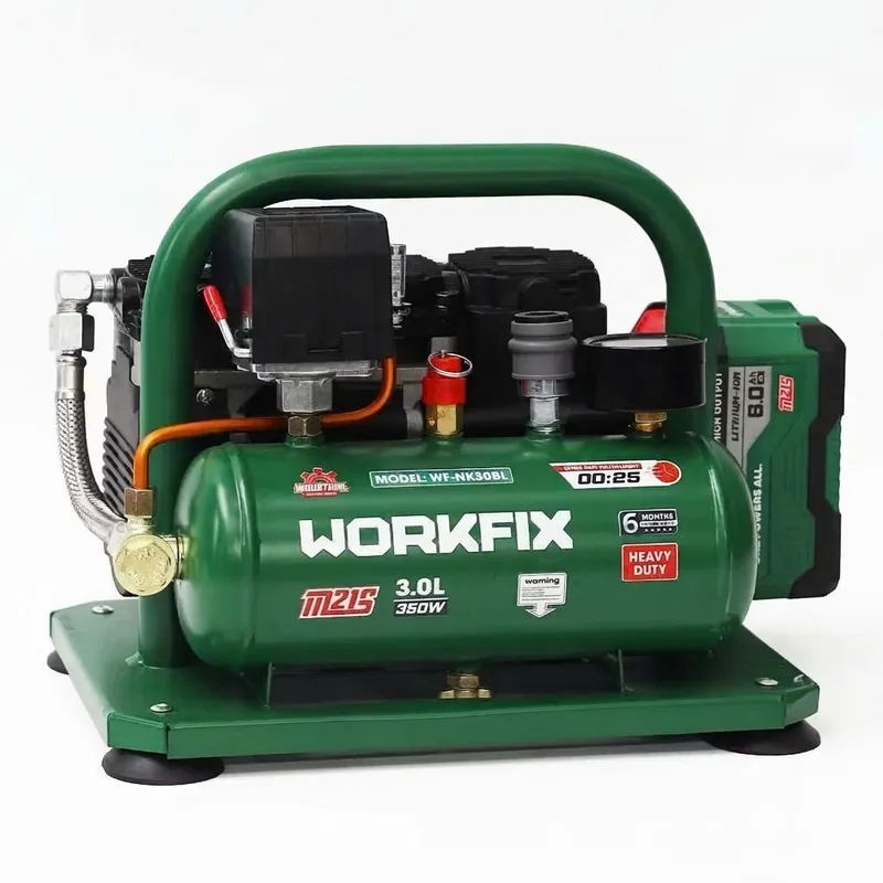 Máy Nén Khí Pin Workfix WF-NK30BL 21V 350W Không Chổi Than Bình 3L Áp Lực 8Bar Bơm Hơi Nhanh Mini Cầm Tay