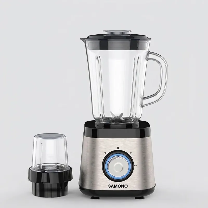 (MỚI) Máy xay sinh tố 2 cối thủy tinh Samono SW-BLS500B Công suất 500W dung tích 1.5L & 250ml - BH 1 năm
